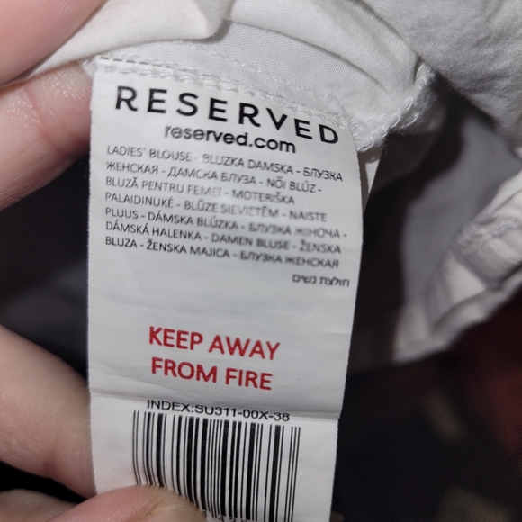 Reserved Embroidered Blouse Womens Small White Blue Boho Peasant Top - Picture 3 of 5